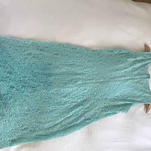 Ralph Lauren Mint Floral Lace Sheath Dress Size 12 - Picture 6 of 9